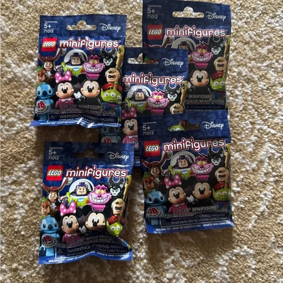 5 LEGO Disney Series 1 Minifigures, Sealed, New, Retired, Rare - Picture 3 of 4